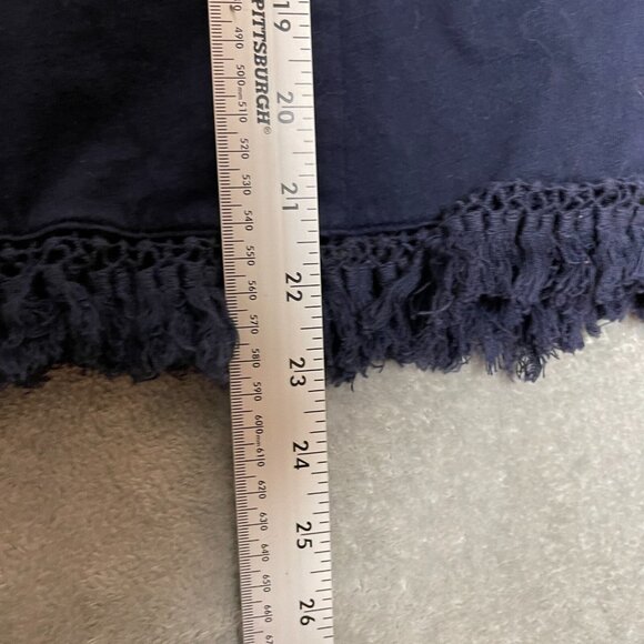 Madewell Women Embroidered Boho Navajo Tribal Fringe Scoop Neck Tank Top XS Navy - Picture 7 of 8